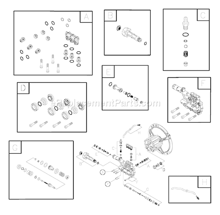 Page B Diagram and Parts List for 020305-0  Briggs and Stratton Pressure Washer